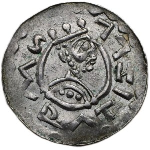 Vratislav II. 1061-1092, denarius Cach 354 broad crown