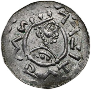 Vratislav II. 1061-1092, denarius Cach 354 broad crown