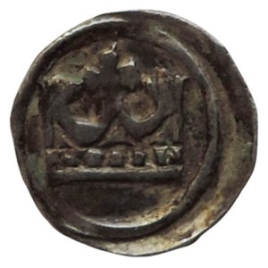 Charles IV. mint Heidingsfeld (newly assigned to Hungary = Wenceslas III.), as No. 218, but a penny !, 9,1mm/0,26g