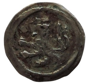 Charles IV. mint Heidingsfeld (newly assigned to Hungary = Wenceslas III.), as No. 218, but a penny !, 9,1mm/0,26g