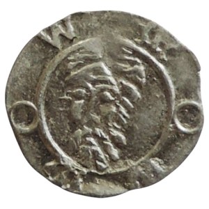 Zikmund Lucemburský 1419-1437, Vratislav, haléř Jan Křtitel/český lev, před ním písmeno O