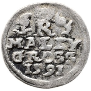 Rudolf II. 1576-1612, malý groš 1591 Č.Budějovice-Mattighofer