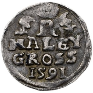 Rudolf II. 1576-1612, malý groš 1591 České Budějovice-Mattighofer