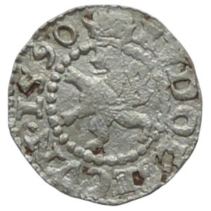 Rudolf II. 1576-1612, jednostranný biely groš 1590 Kutná Hora-Šatný