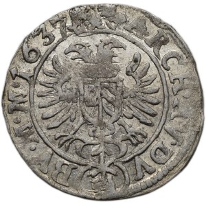 Ferdinand II. 1619-1637 (mince dobrého zrna), 3 krejcar 1637 Praha-Wolker