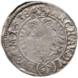 Ferdinand II. 1619-1637 (mince dobrého zrna), 3 krejcar 1638 Praha-Wolker
