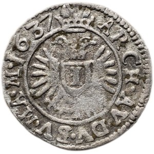Ferdinand II. 1619-1637 (mince dobrého zrna), 1 krejcar 1637 Praha-Wolker