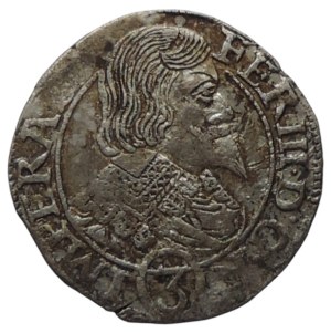 Ferdinand III. 1637-1657, 3 krejcar 1638 Prague-Wolker