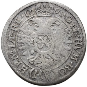 Leopold I. 1657-1705, VI krejcar 1691 MV Praha - Waist