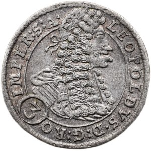 Leopold I. 1657-1705, 3 krejcar 1698 GE Prague - Egeger