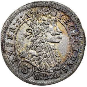 Leopold I. 1657-1705, 3 krejcar 1700 GE Prague