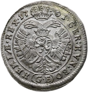 Leopold I. 1657-1705, 3 krejcar 1701 GE Prague - Egeger