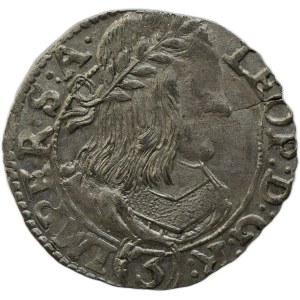 Leopold I. 1657-1705, 3 krejcar 1661 Kutná Hora - Hackl