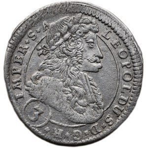 Leopold I. 1657-1705, 3 krejcar 1696 CK Kutná Hora - Krahe