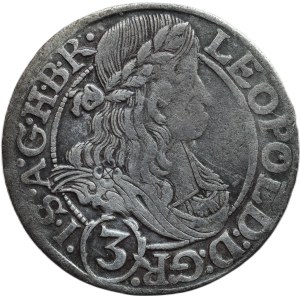 Leopold I. 1657-1705, 3 krejcar 1666 SHS Vratislav