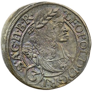 Leopold I. 1657-1705, 3 krejcar 1668 SHS Vratislav - Hammerschmidt