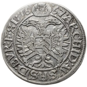 Leopold I. 1657-1705, 3 krejcar 1667 SHS Vratislav - Hammerschmidt