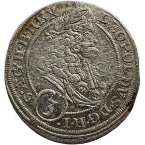 Leopold I. 1657-1705, 3 krejcar 1695 MMW Vratislav - Wackerl