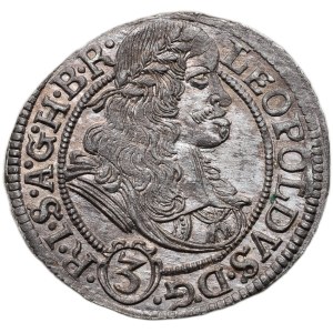 Leopold I. 1657-1705, 3 krejcar 1673 Opolí - Ehinger
