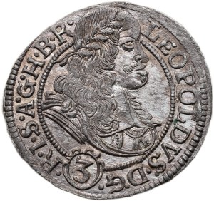 Leopold I. 1657-1705, 3 krejcar 1673 Opole - Ehingerl