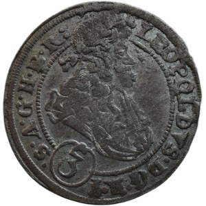 Leopold I. 1657-1705, 3 krejcar 1696 CB Břeh - Brettschneider