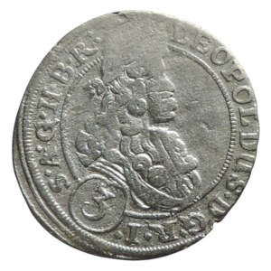 Leopold I. 1657-1705, 3 krejcar 1700 CB Břeh-Brettschneider