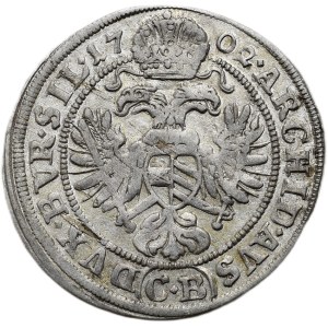Leopold I. 1657-1705, 3 krejcar 1702 CB Břeh - Brettschneider