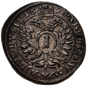 Leopold I. 1657-1705, 1 krejcar 1698 MMW Vratislav - Wackerl