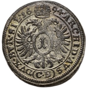 Leopold I. 1657-1705, 1 krejcar 1694 CB Břeh - Brettschneider