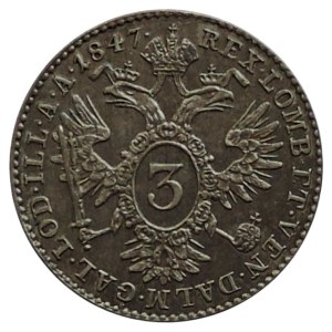 Ferdinand V. 1835-1848, 3 krejcar 1647 C
