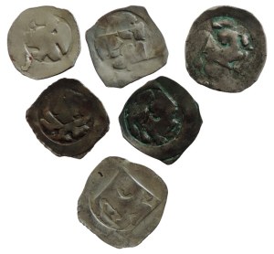 Přemysl Otakar II. 1251-1276, fenik CNA B 168, 175-2x, 178 Wien, 180, 181 Wiener Neustadt