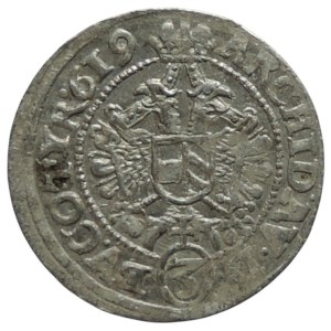 Matyáš II. 1611-1619, 3 krejcar 1619 Vídeň-Jessinski