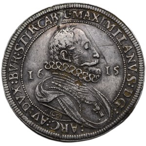 Tyroly, arc. Maxmilián (III.) 1602/12-1618/19, tolar 1615 CO Hall-Orber