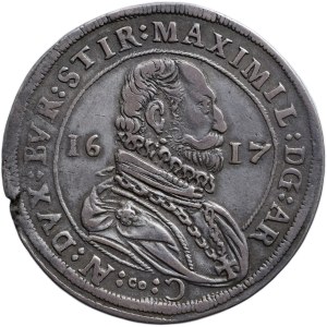 Tyroly, Bogen. Maximilian (III.) 1602/12-1618/19, Taler 1617 CO Hall-Orber