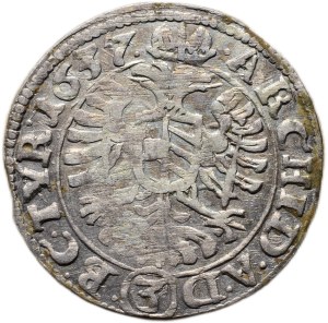 Ferdinand II. 1619-1637, 3 krejcar 1637 Vienna-Stadler