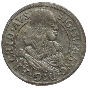 Tyroly, oblúk. Žigmund František 1663-1665, 3 krejcar 1665