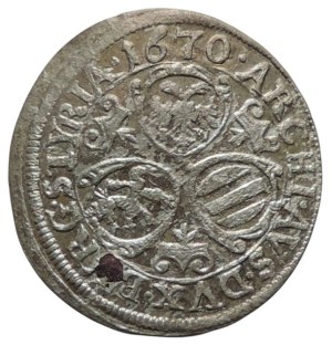 Leopold I. 1657-1705, 3 krejcar 1670 Graz