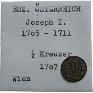 Joseph I. 1705-1711, 1/2 kreuzar 1707 Vienna