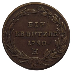 Marie Terezie 1740-1780, Cu krejcar 1780 H Günzburg