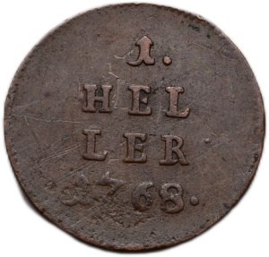 Maria Theresa 1740-1780, Cu 1 penny 1768 Vienna
