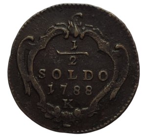 Joseph II. 1780-1790, Cu 1/2 soldo 1788 K for Gorizia and Gradiška