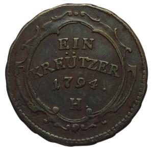 Franz II 1792-1835, Cu 1 krejcar 1794 H Günzburg