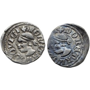 Ludvík z Anjou 1342-1382, denár Huszár 547 tečky kolem kříže
