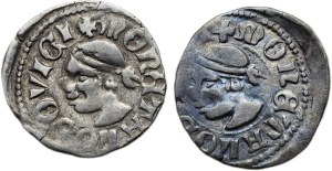Louis of Anjou 1342-1382, denarius Huszár 547 dots around the cross