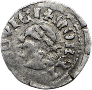 Louis of Anjou 1342-1382, denarius Huszár 547 L-S