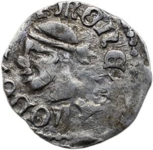 Louis of Anjou 1342-1382, denarius Huszár 547 crown under the cross