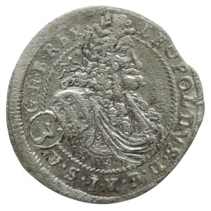 Leopold I. 1657-1705, 3 krejcar 1698 CH Bratislava-Hunger