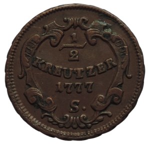 Marie Therese 1740-1780, Cu 1/2 krejcar 1777 S Smolník