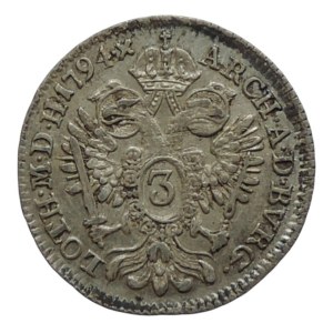 František II. 1792-1835, 3 krejcar 1794 B Kremnica