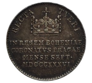 Ferdinand V. 1835-1848, Ag token 18mm at the coronation in Prague 1836